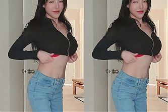 Chinese Asian real movie actress goes topless in America