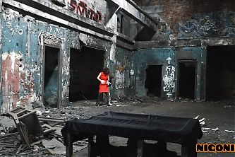 BDSM style fucking - Milf Oksana Katysheva gets a dick in an abandoned factory _ Nigonika best porn 2023