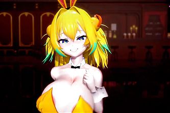 Sexy Yellow Bunny Girl Suit - Dancing (3D HENTAI)