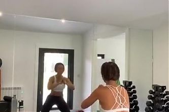 Frankie Bridge working out and shaking her booty